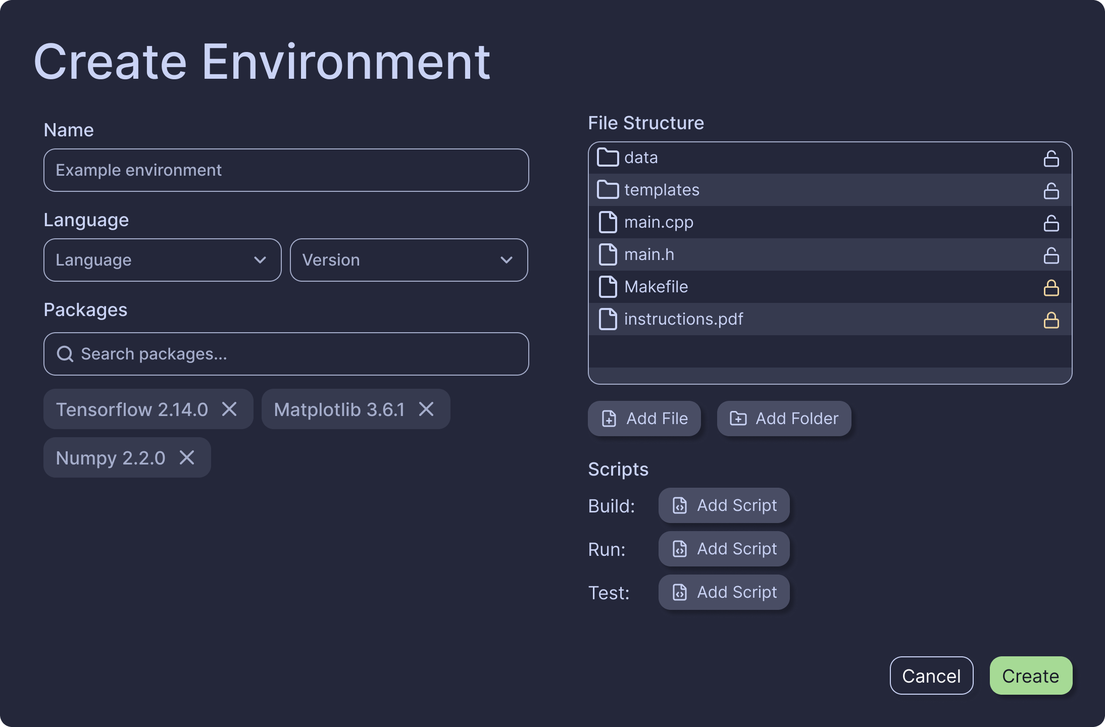 Environment Creation