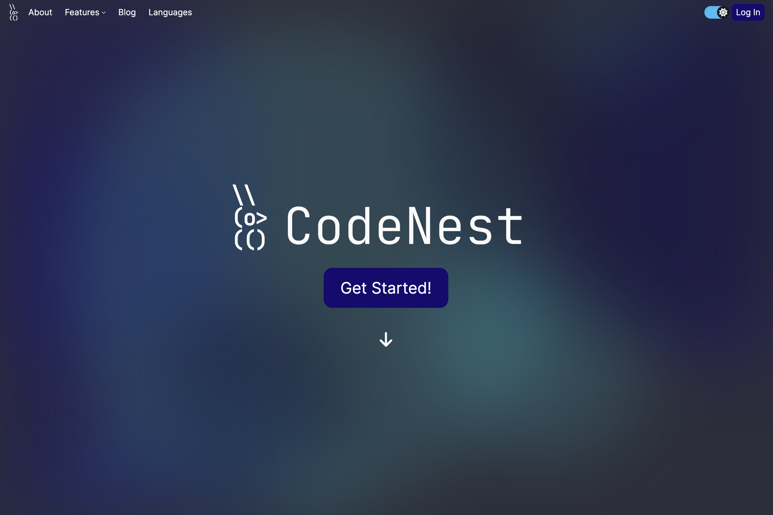 Landing page I designed with colorful moving background